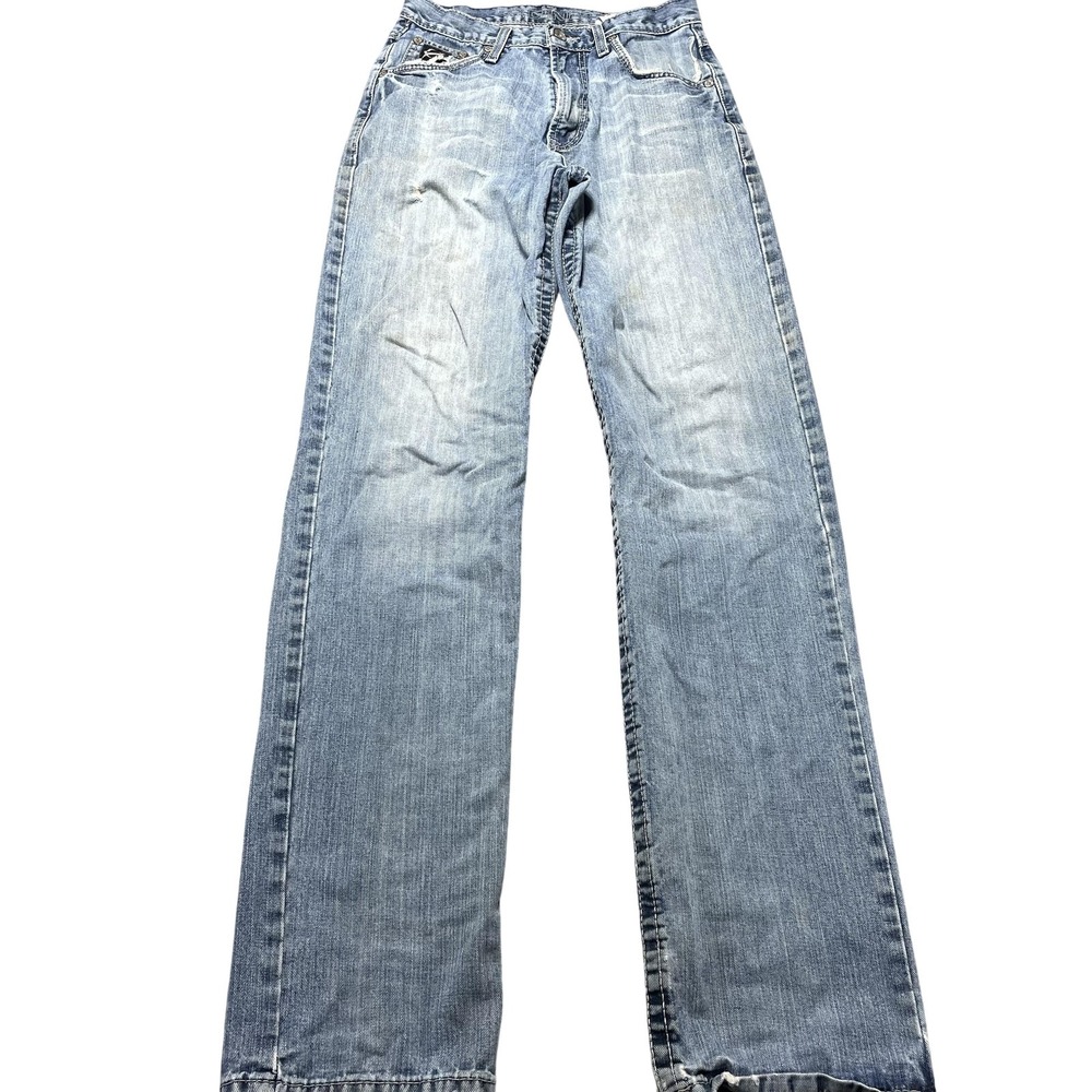 Cinch Black Label 2.0 Jeans Mens 29x38 Fade Western Work Wear Rodeo Blue Denim